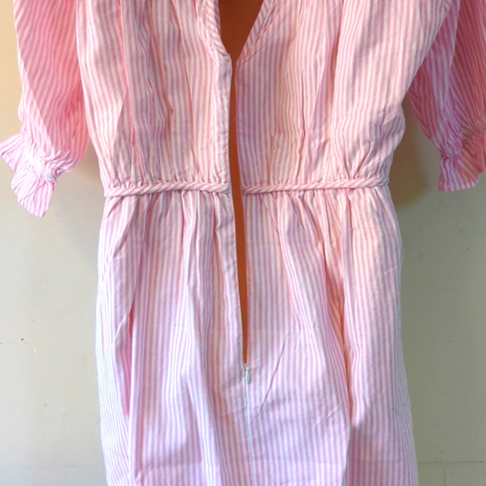 Elegant Pink Striped Mini Dress - Picture 11 of 16